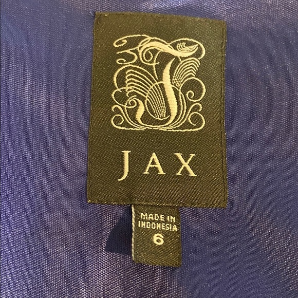 Jax Royal Blue Satin Beaded Knee Length Formal Sheath Dress Size 6 - Picture 4 of 6